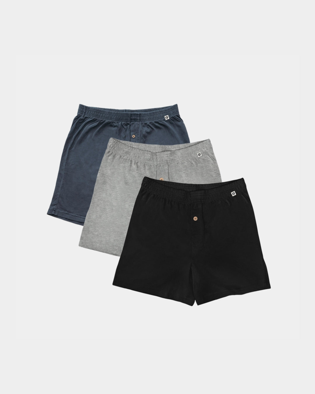 100% Organic Cotton Everyday Knit Boxers (3-Pack) - Soft & Breathable Men's Underwear for All-Day Comfort at Home, Work, or Gym