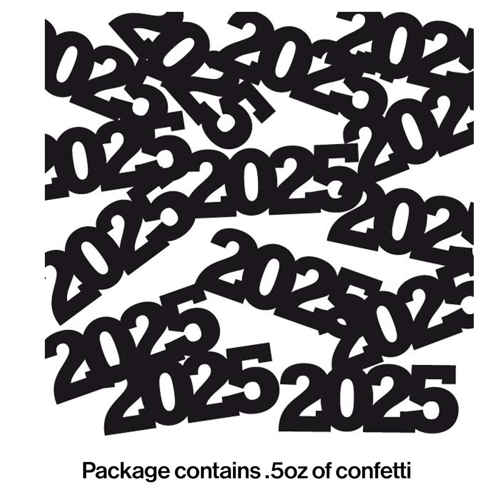 2025 Confetti Black (0.5 oz/Pkg) - Premium Party Confetti for Birthdays, Weddings & Celebrations - Bulk Glitter Confetti for Events, Decorations & Photo Backdrops