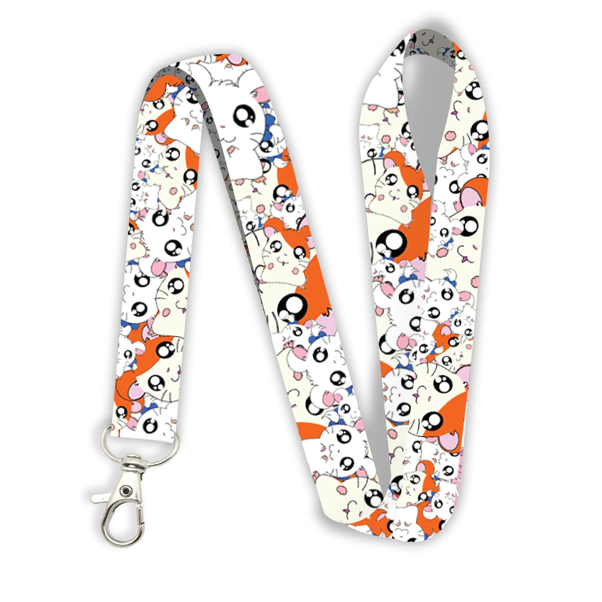 Cute Hamtaro Bijou Hamster Lanyard Keychain for Keys, ID Badges & Work Accessories - Perfect for Anime Fans, Kawaii Collectors & Office Use