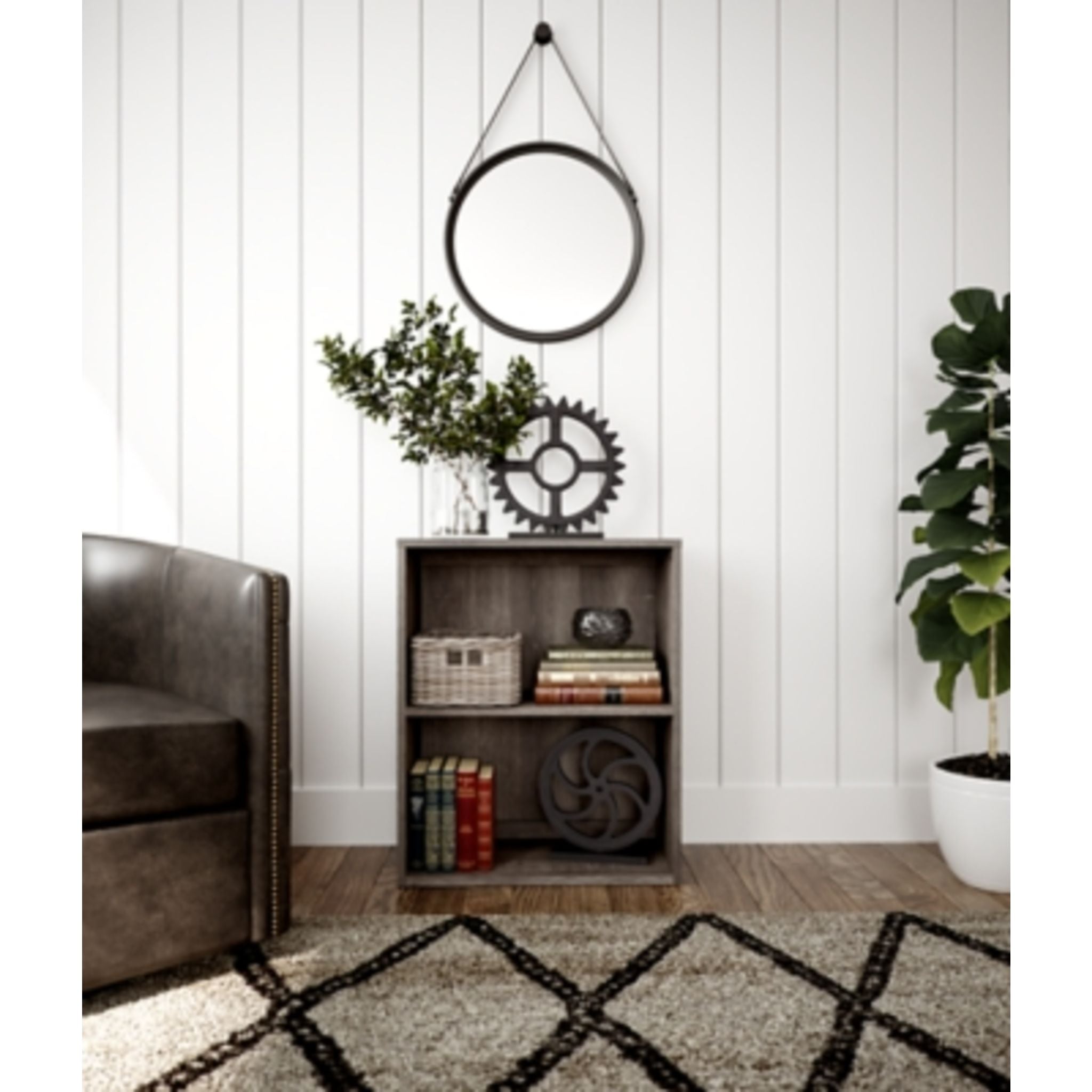 Arlenbry 5-Shelf Bookcase in Gray - Modern Bookshelf for Living Room, Bedroom & Office Storage