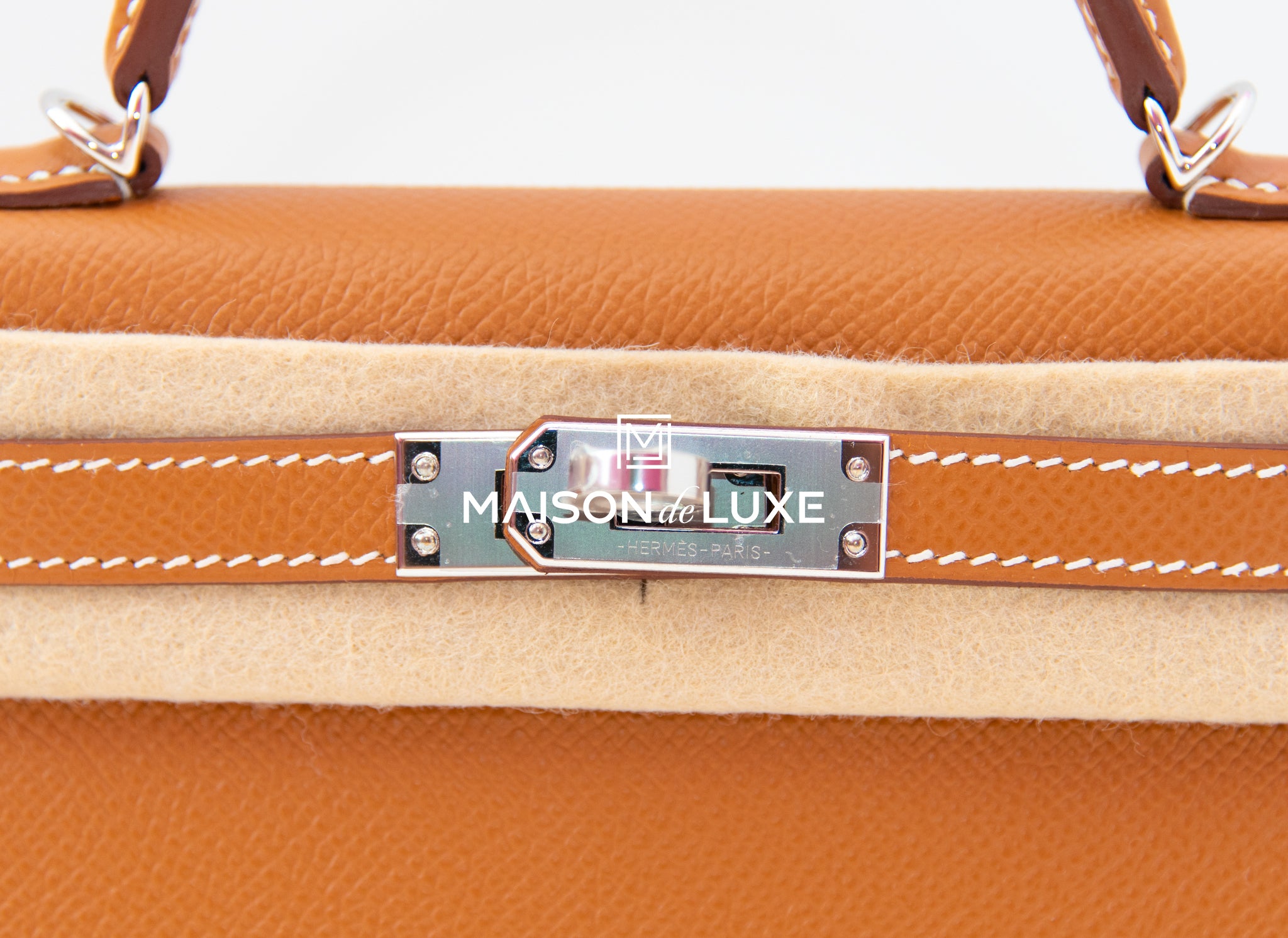Authentic Hermes Mini Kelly II 20cm Handbag in Gold Epsom Leather with Palladium Hardware - Luxury Crossbody Bag for Women, Perfect for Date Night & Special Occasions