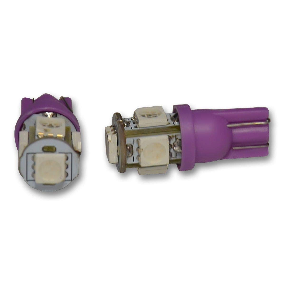Flashtech Purple T10 SMD LED Bulbs - 5 LED Pack for Car Interior & Exterior Lighting - Perfect for Dome, Map, License Plate, and Dashboard Lights