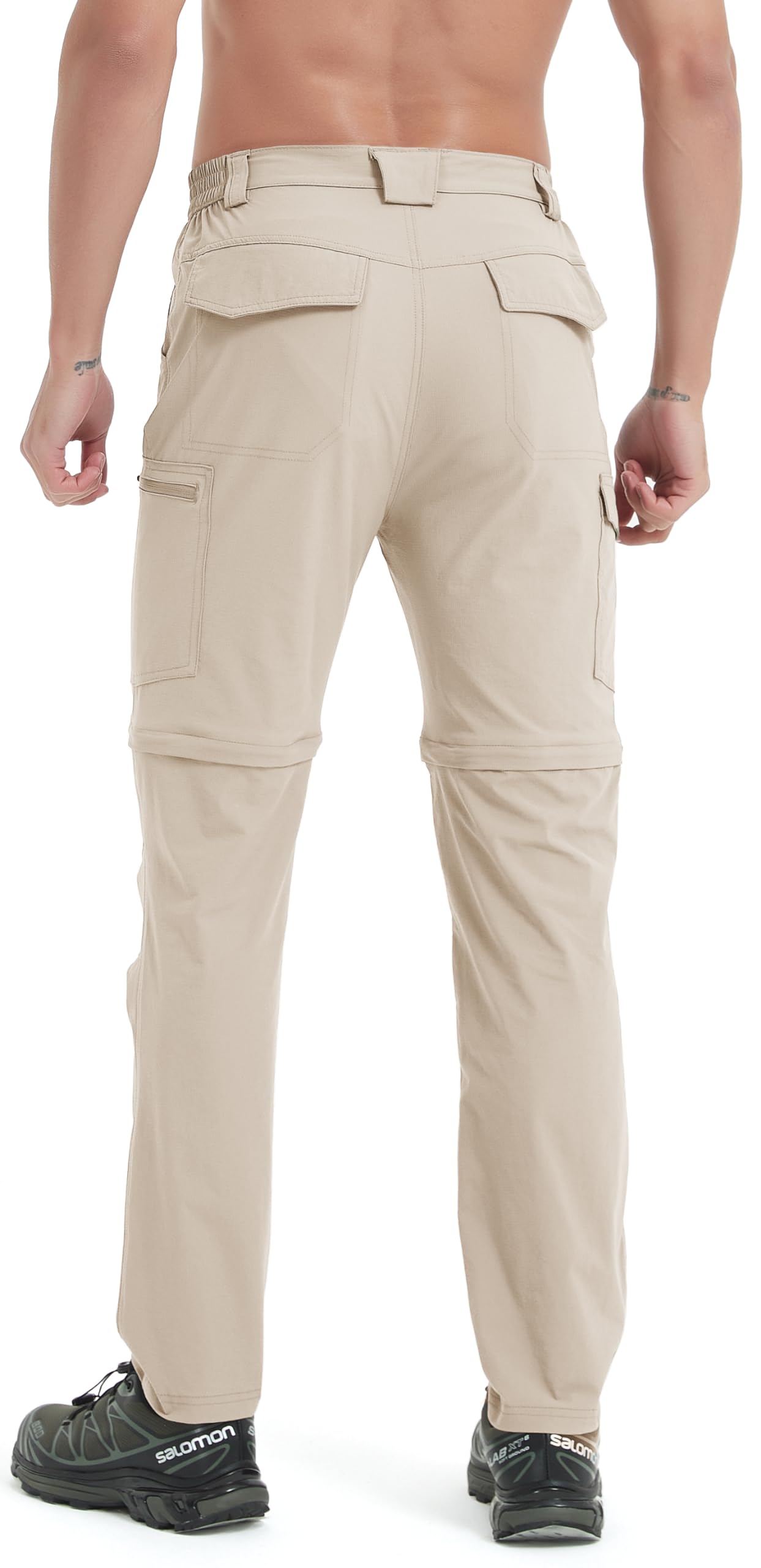 Men's Waterproof Quick Dry Hiking Pants - Convertible Zip Off Outdoor Cargo Pants for Fishing, Safari, Travel & Work - Lightweight & Durable for All-Weather Adventures