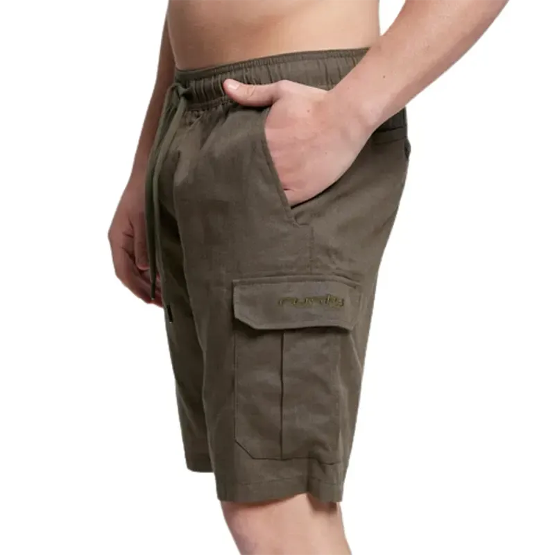 Bermuda Rusty Gorin Linen Shorts in Military Green - Casual Summer Wear for Men | Perfect for Beach, Travel & Outdoor Activities