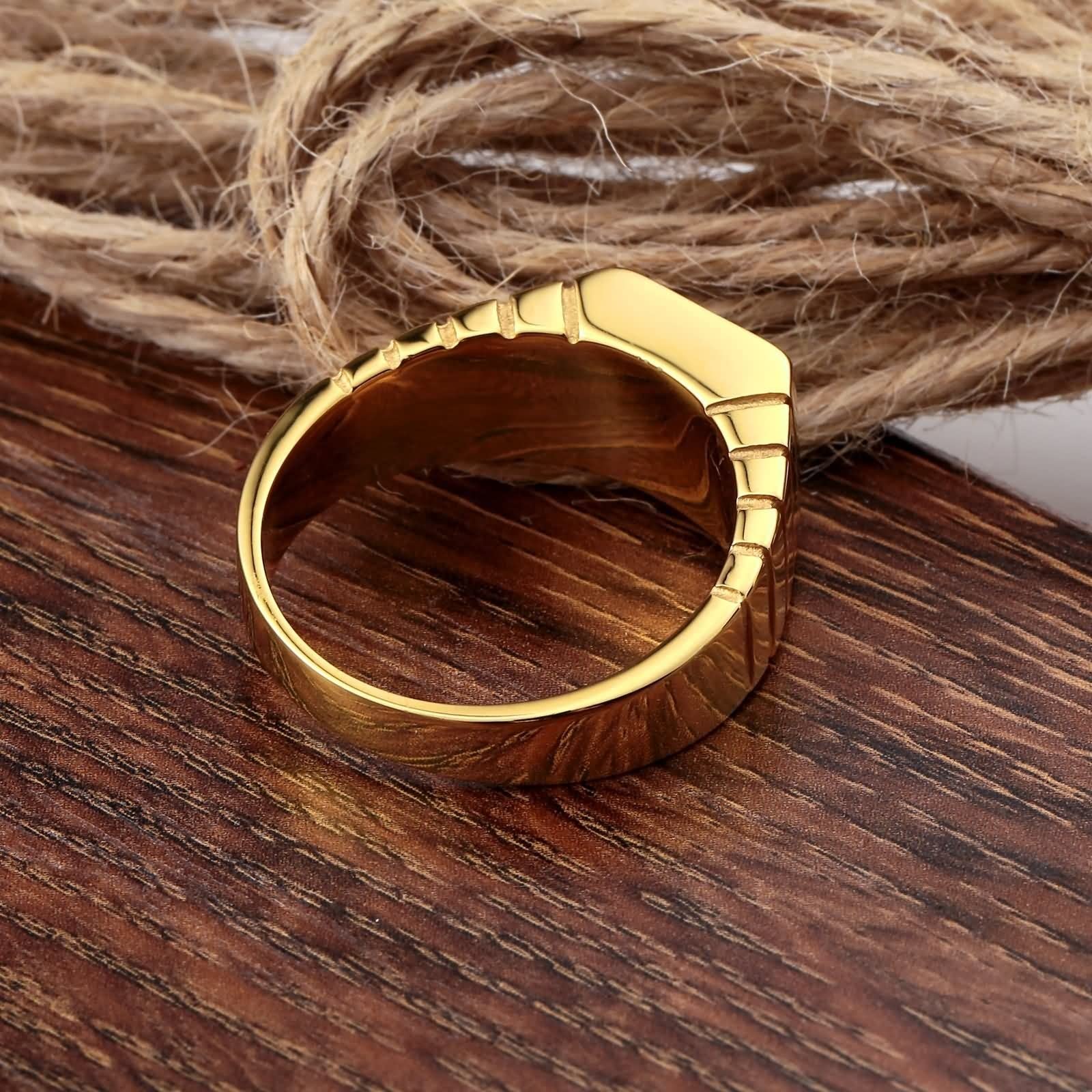 Stainless Steel Knuckle Rings for Men - Square Marquise-Shape with Yellow Cubic Zirconia | Fashion Jewelry for Parties, Gifts & Everyday Wear