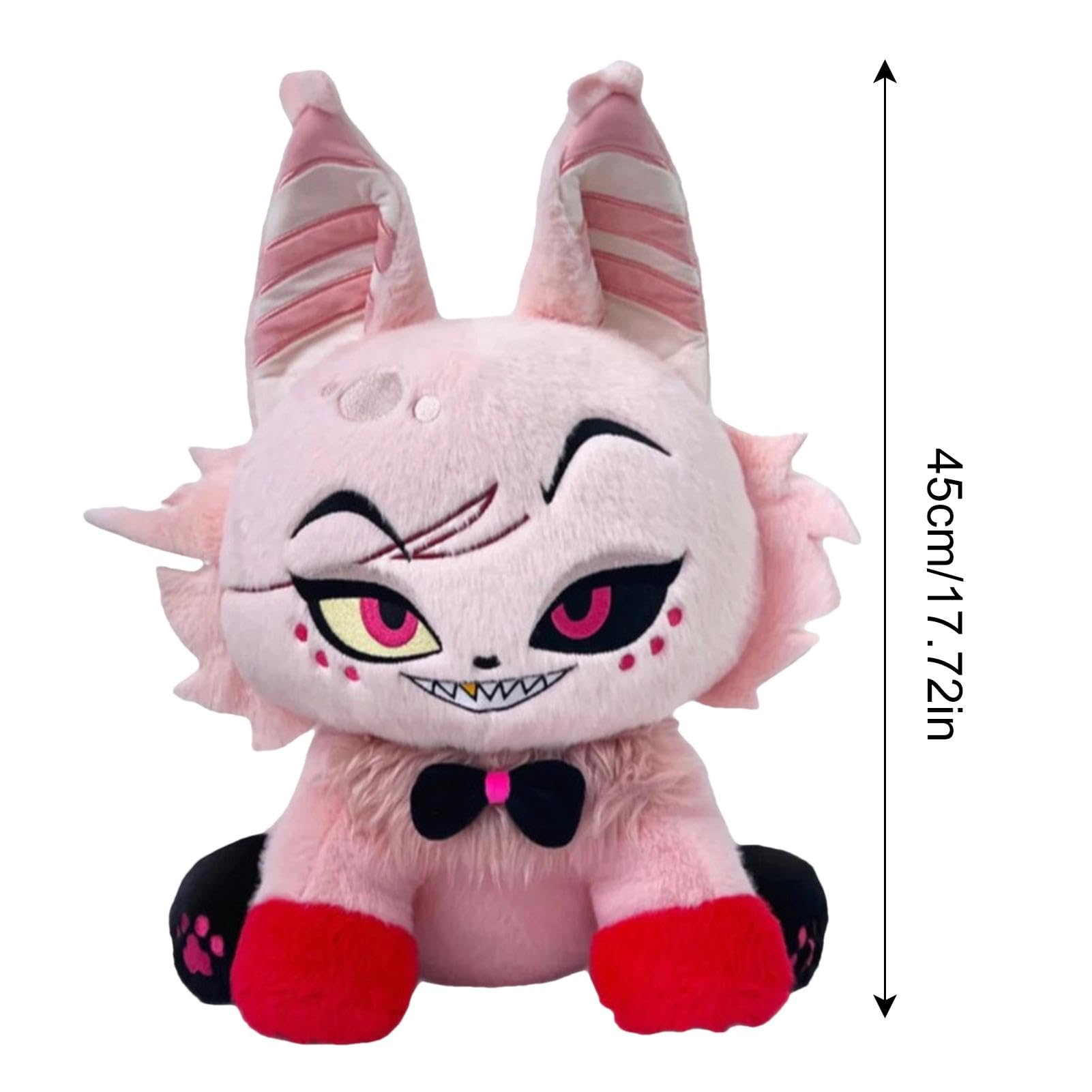 Hazbin Hotel Plush Toy - 9.8 Inch Hell Inn Angel Cat Stuffed Animal, Anime Character Soft Decorative Pillow, Cute Gift for Sofa & Bedroom Decor - Perfect for Anime Fans, Collectors and Home Decoration