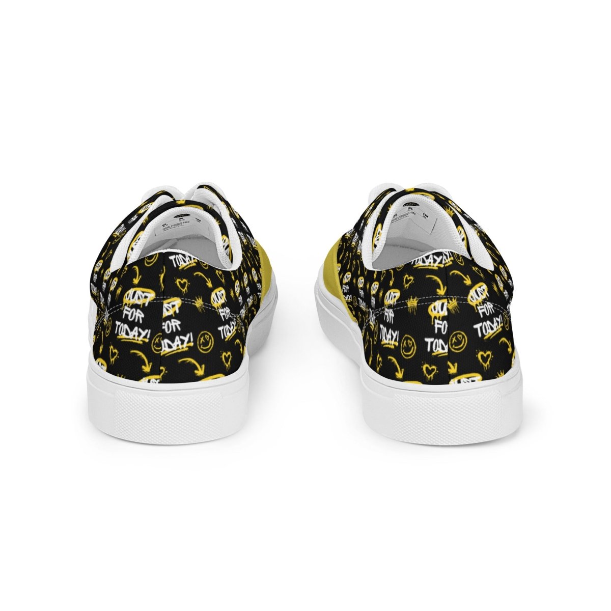Just for Today Graffiti Men's Lace Up Canvas Sneakers - Durable Street Style Shoes for Urban Fashion & Skateboarding