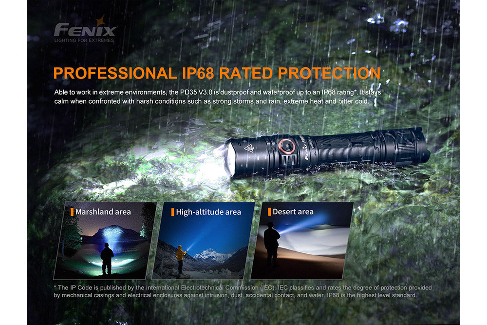 Fenix PD35 V3.0 Tactical Flashlight - 1700 Lumens High Power LED, Rechargeable EDC Torch for Camping, Hiking & Emergency Use