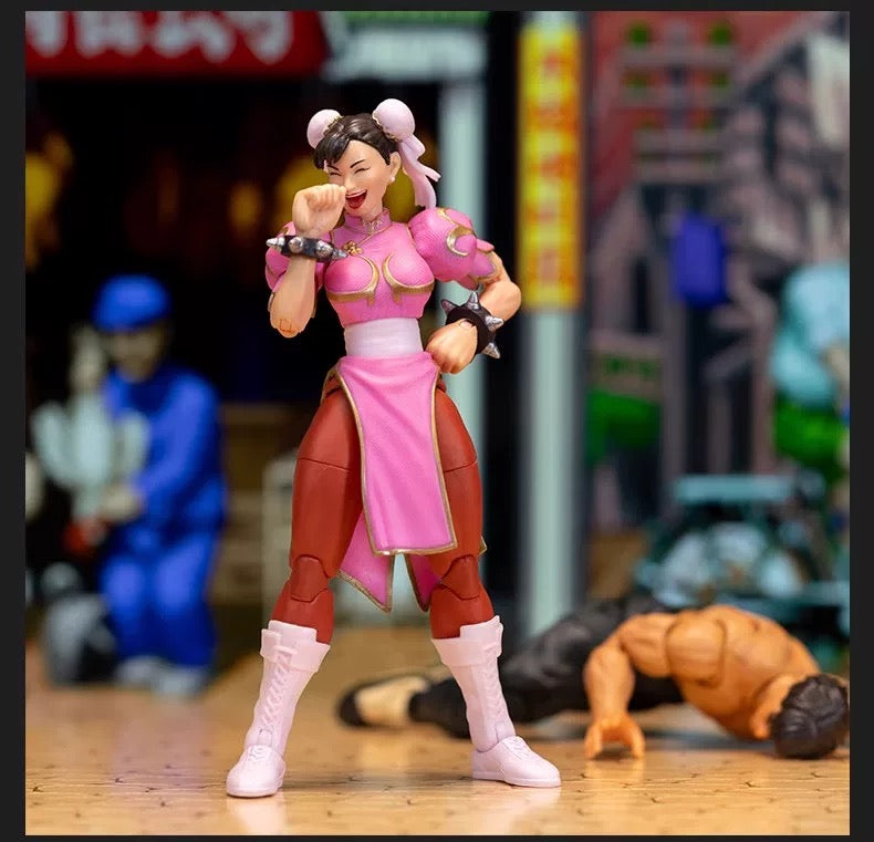 Jada Toys 1/12 Scale 6-Inch Street Fighter Pink Chun-Li Action Figure - Collectible Gift for Gamers & Anime Fans