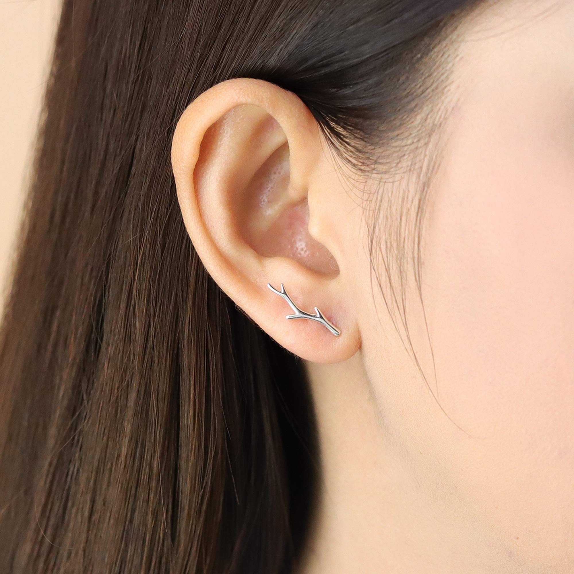 Sterling Silver Tree Branch Earrings for Women - Boho Style