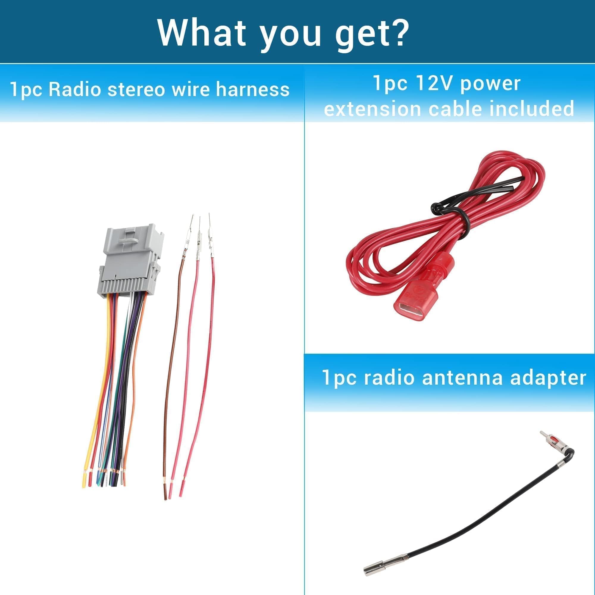 2003-2006 Chevy Silverado Suburban GMC Sierra Yukon Buick Century Rainier Stereo Wiring Harness Kit with Factory Antenna Plug - Aftermarket Radio Installation for Car Audio Upgrade | Perfect for DIY Car Stereo Replacement & Sound System Enhancement
