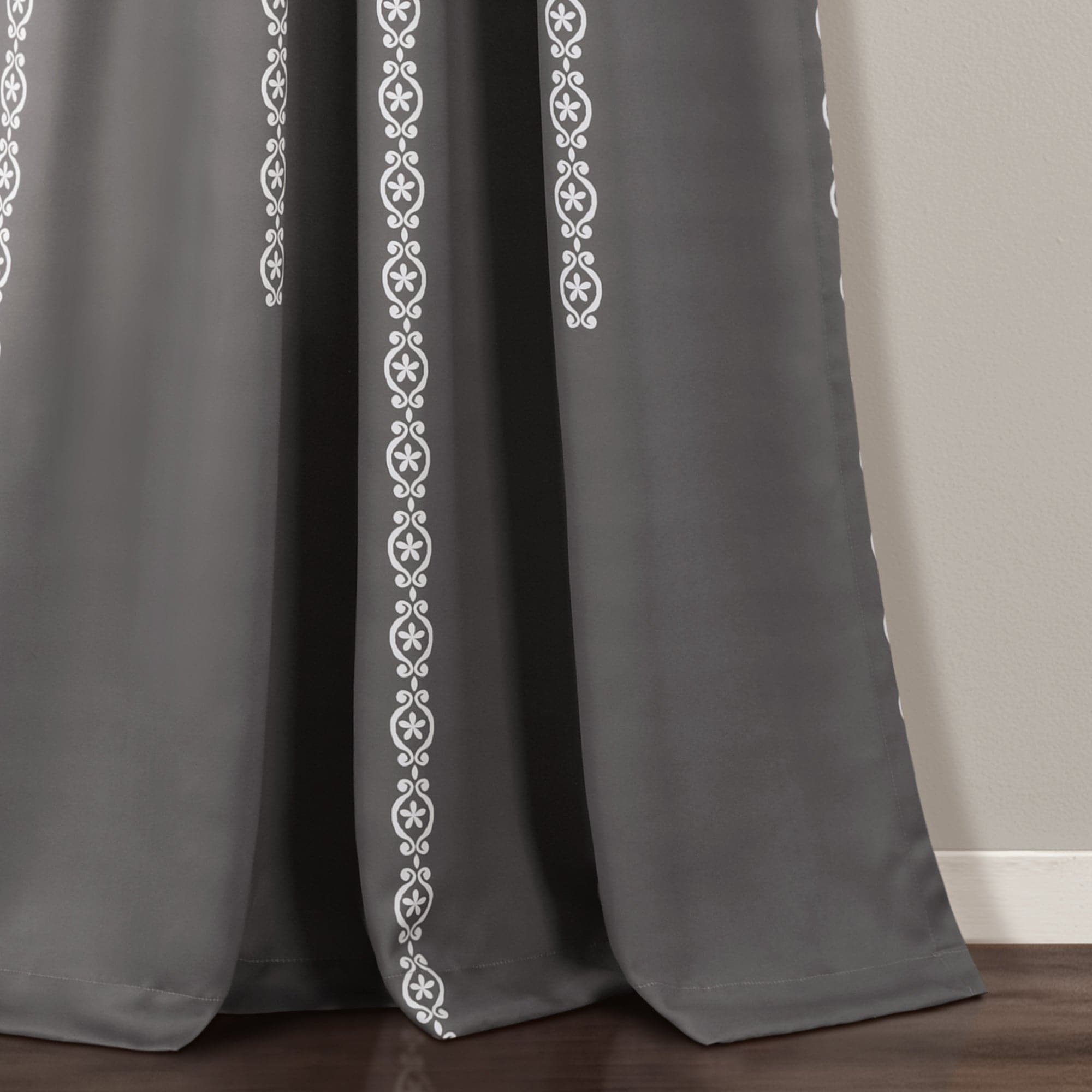 Stripe Medallion Light Filtering Window Curtain Set - Elegant Room Darkening Drapes for Living Room & Bedroom