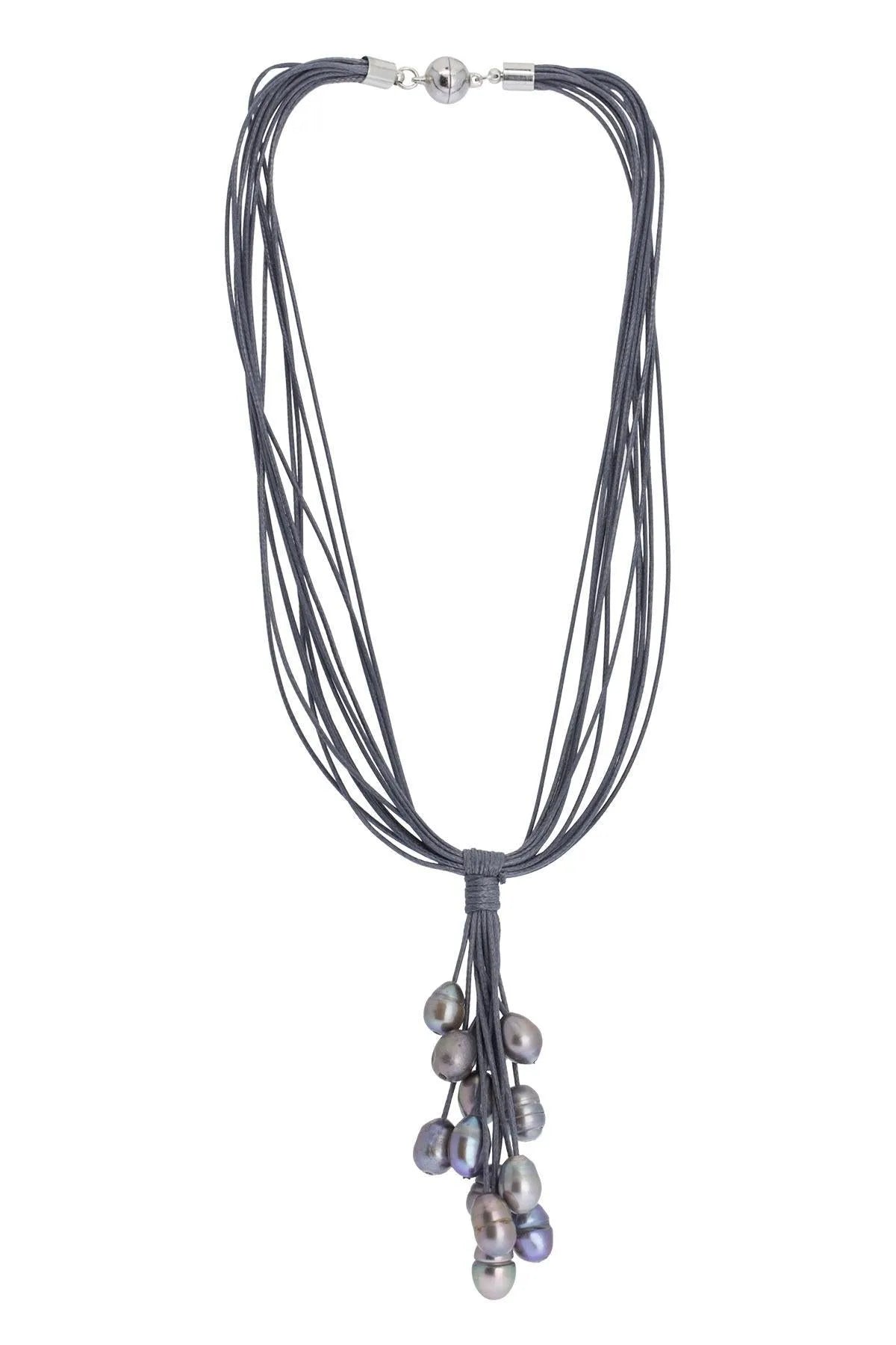 Tahitian Black Pearl Necklace with Wax Cord - Elegant Jewelry for Women, Perfect for Weddings, Parties & Special Occasions