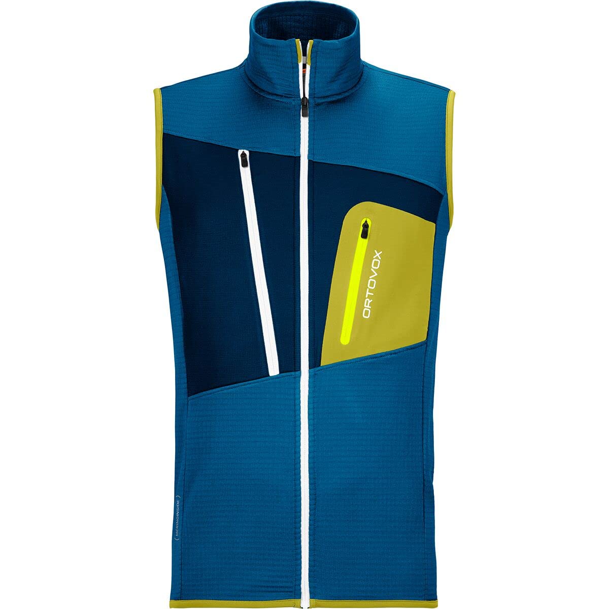 Ortovox Fleece Grid Vest for Men - Lightweight & Breathable Outdoor Active Wear for Hiking, Running & Camping