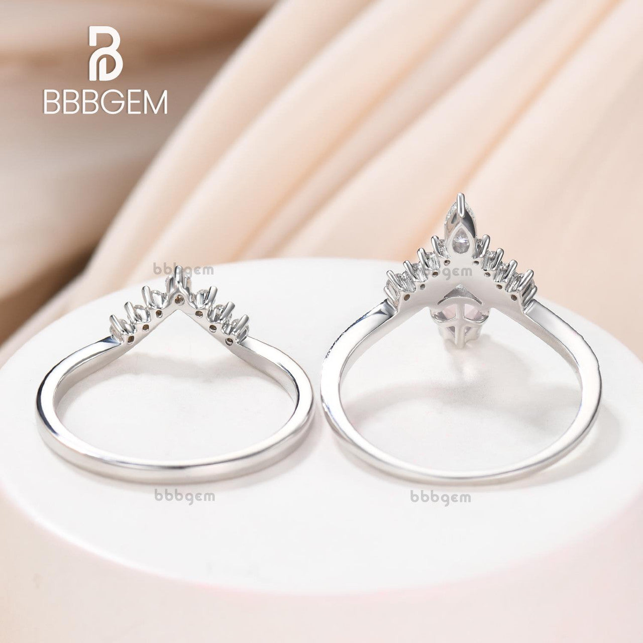 Exquisite 0.8 Carat Pear Cut Rose Quartz Engagement Ring Set with Diamond Band - Perfect for Proposals, Anniversaries & Romantic Gifts
