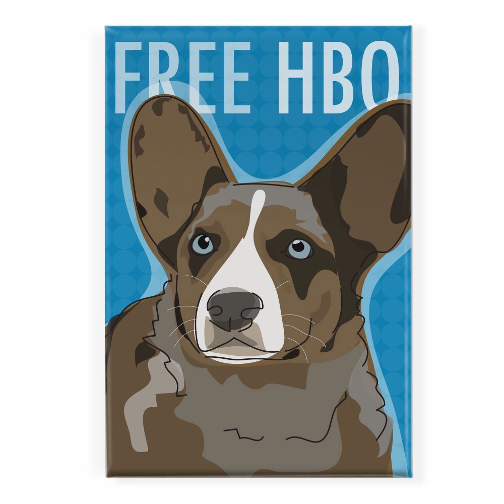 Free HBO Cardigan Welsh Corgi Fridge Magnet - Cute Dog Decor for Kitchen, Office & Gifts | Strong Adhesive Refrigerator Magnets