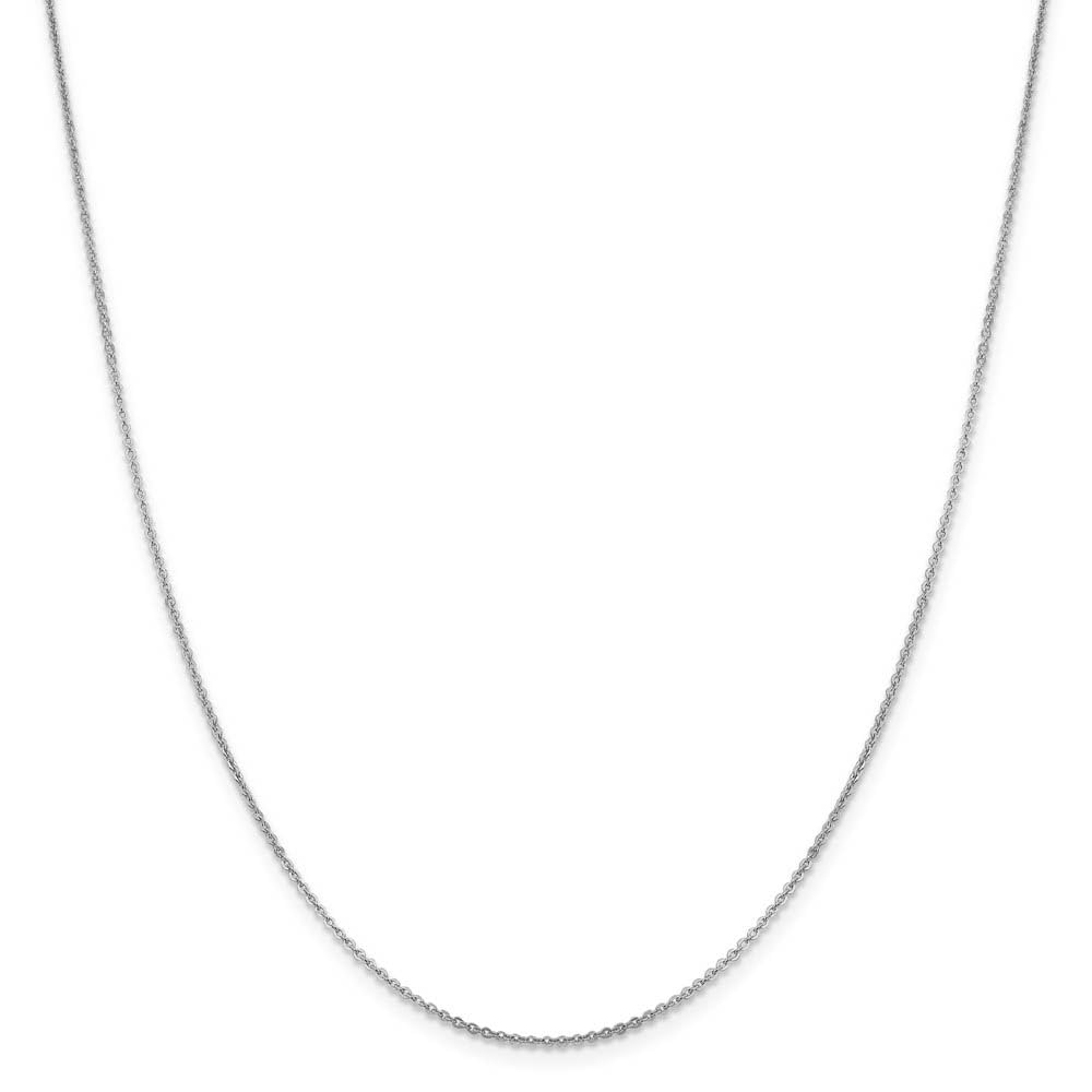 14k White Gold Flat Cable Chain Necklace - Elegant & Durable for Daily Wear