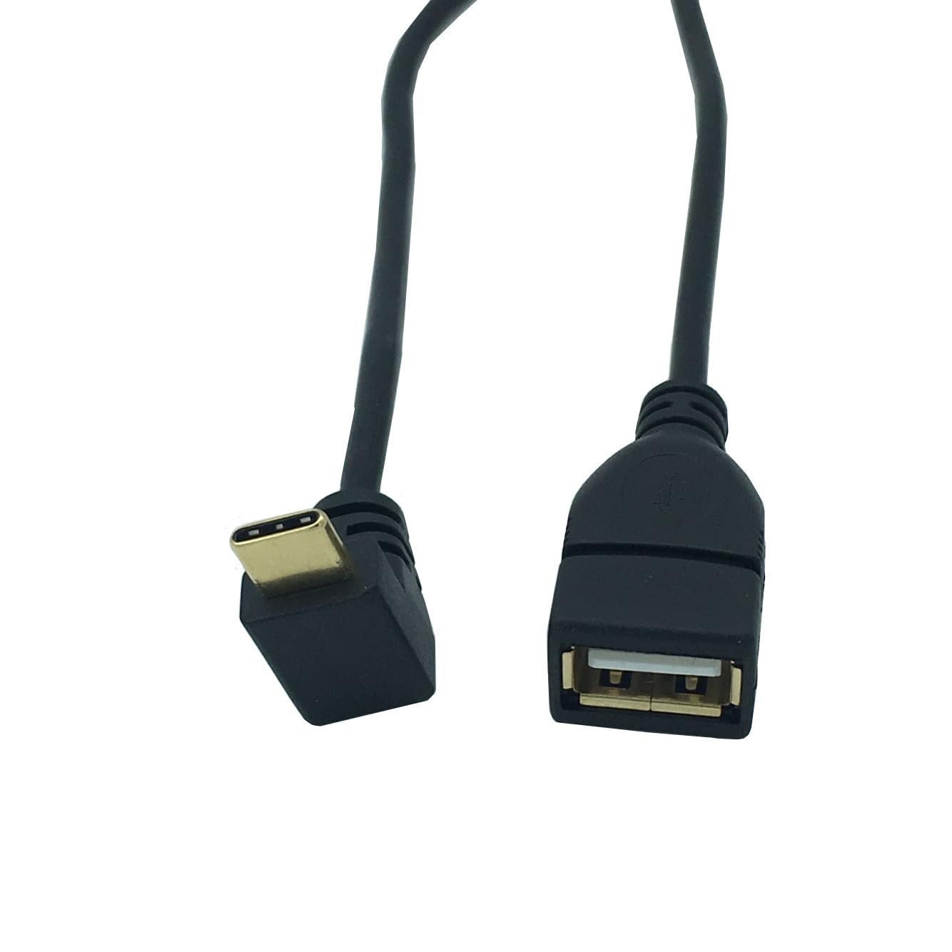 USB C to USB Adapter 3.1 - Gold Plated Type C Male to USB A Female OTG Cable (10 Inch, 90 Degree) - Fast Data Transfer & Charging for MacBook, Samsung Galaxy, iPad Pro & More Devices