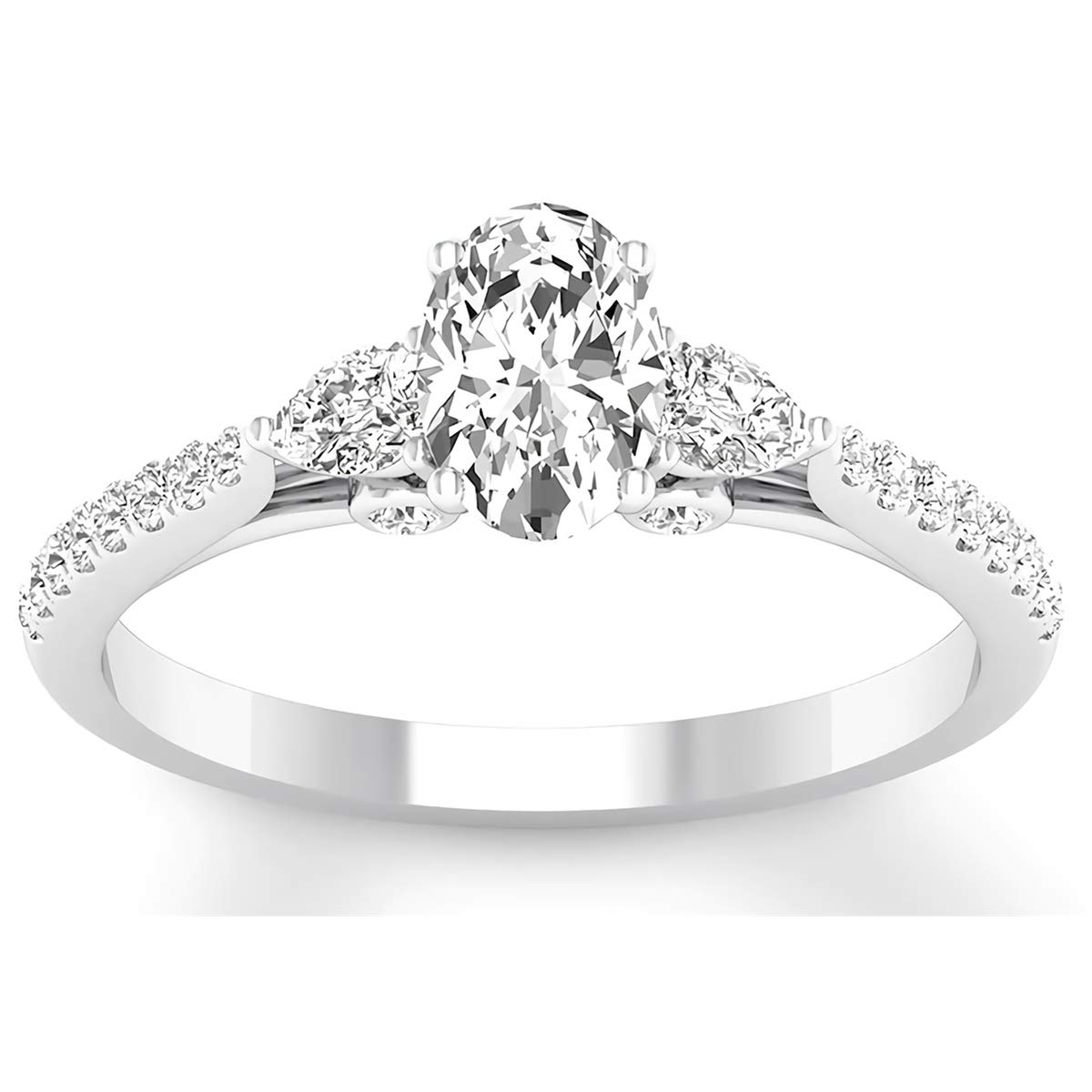 7/8 Carat (CTW) Moissanite Engagement Ring for Women - 10K 14K 18K Gold or Platinum Plated Silver, Elegant Wedding Band, Proposal Gift, Anniversary Jewelry for Her (Perfect for Proposals, Weddings & Special Occasions)