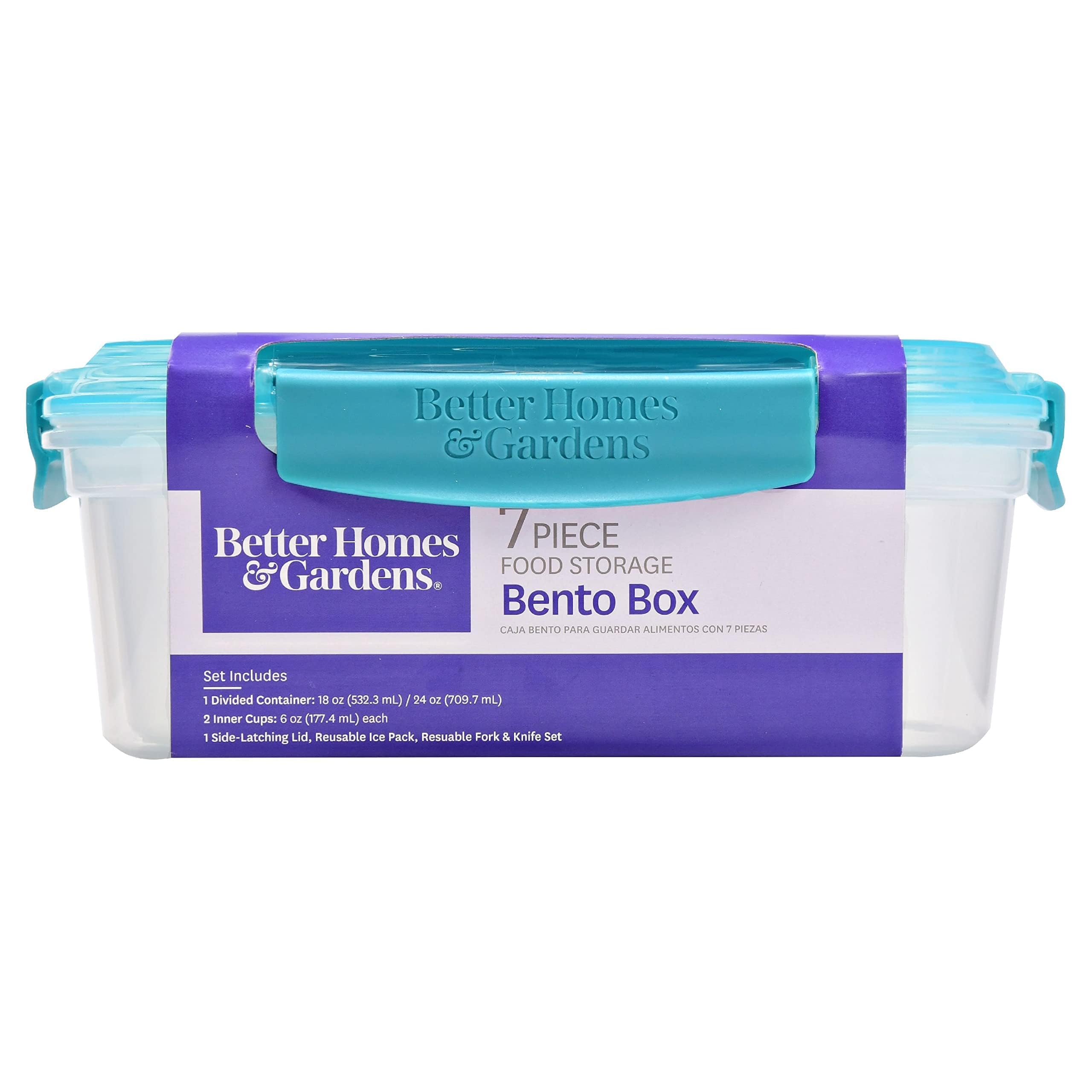 Better Homes & Gardens 7-Piece Bento Box Set - Airtight Food Storage Containers for Lunch, Meal Prep & On-the-Go | Perfect for Office, School & Picnics