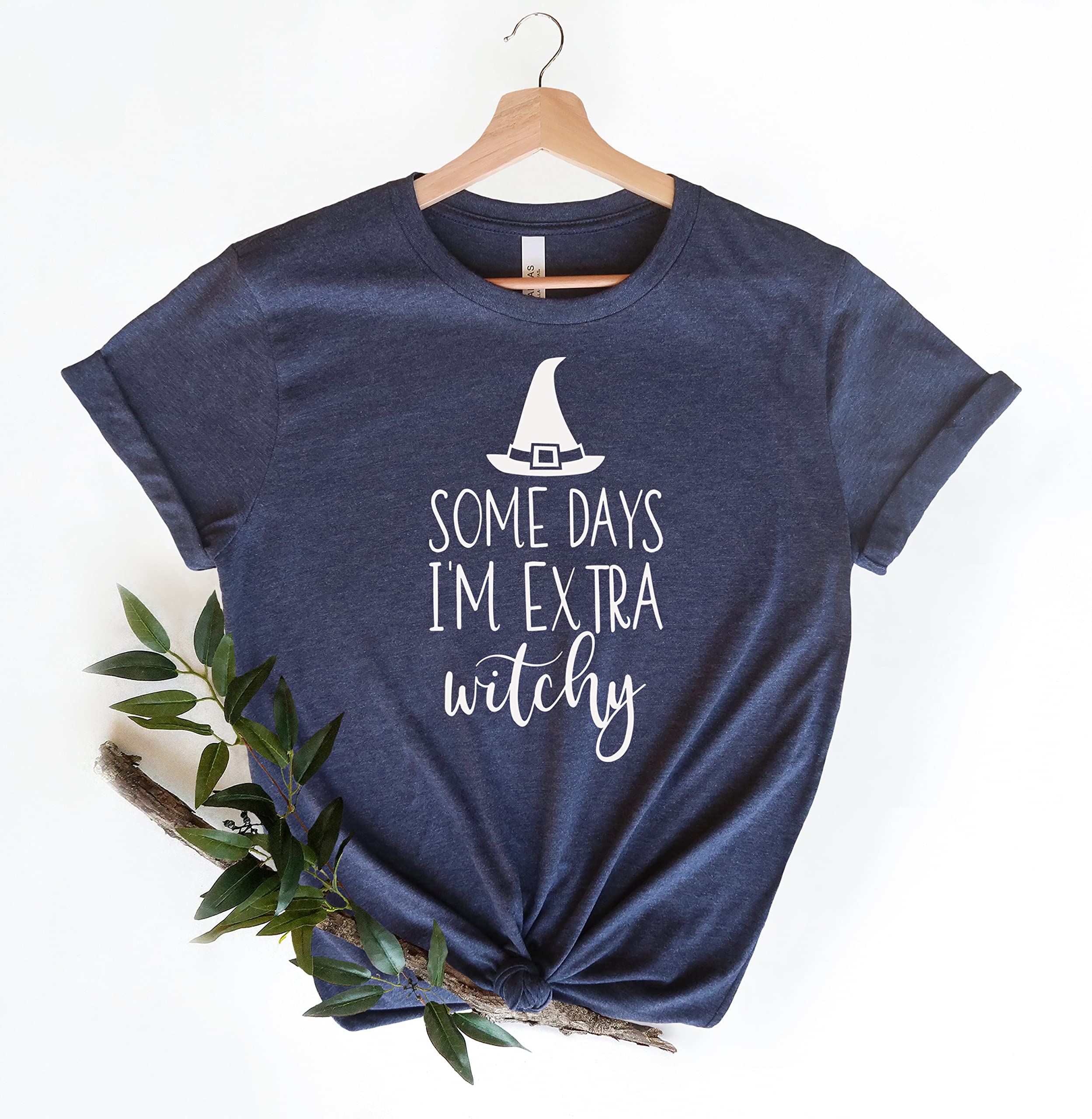 Funny Witch Halloween T-Shirt for Women - 'Some Days I'm Extra Witchy' Slogan Tee - Cute Halloween Costume Top & Gift for Mom - Perfect for Halloween Parties, Witch Costumes & Spooky Season Outfits