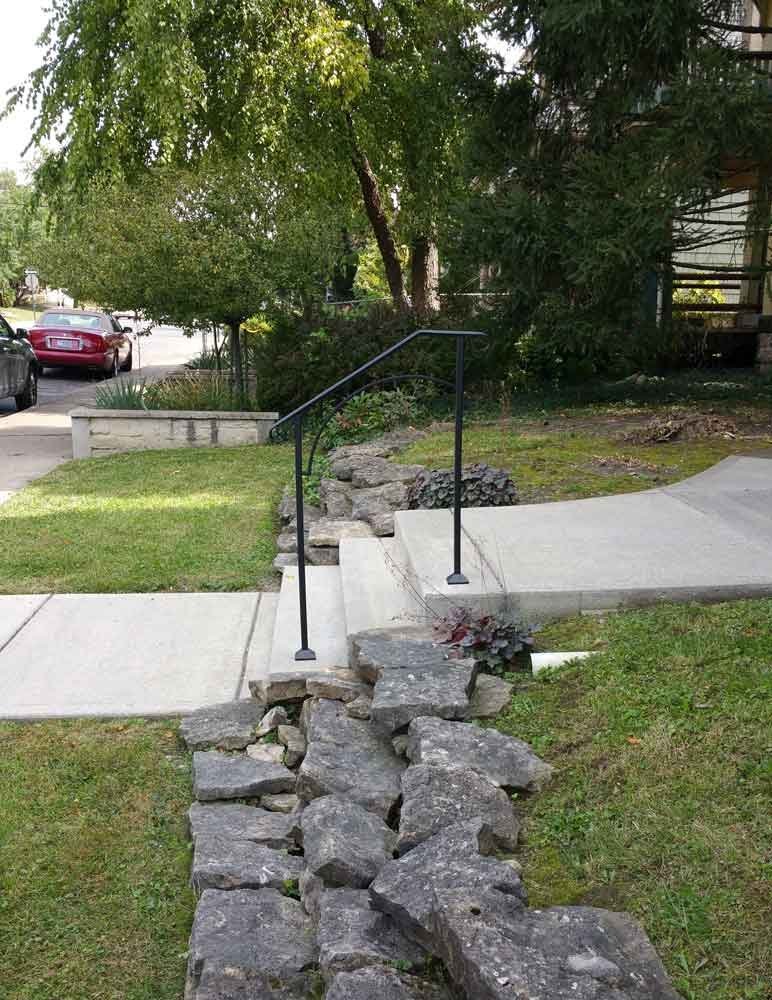 Iron X Handrail Arch #2 (No Fasteners) - Heavy Duty Steel Stair Railing Bracket for Indoor/Outdoor Use - Perfect for Staircases, Balconies, and Deck Railings