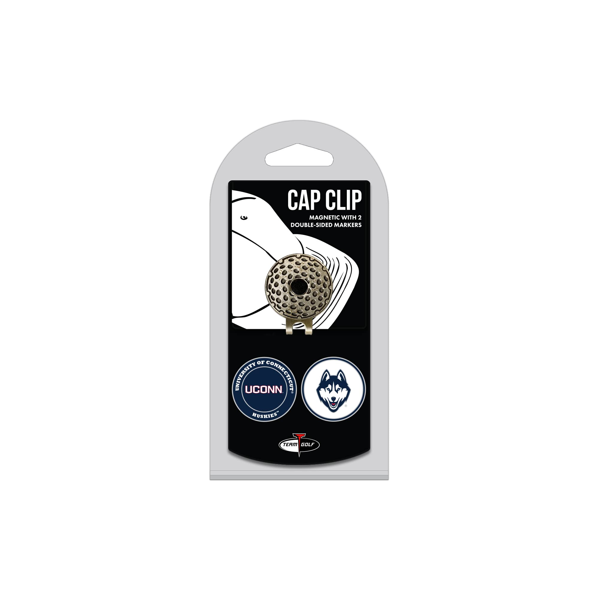 NCAA Golf Cap Clip with 2 Removable Magnetic Ball Markers - Double-Sided Enamel Hat Accessory for Golfers | Perfect for Golf Tournaments, Practice & Fan Support