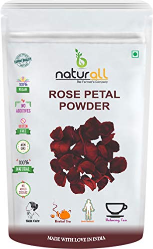B Naturall Dry Rose Petal Powder - 200g | Organic Facial Mask for Brightening, Tan Removal & Glowing Skin | Perfect for DIY Face Packs, Spa Treatments & Natural Skincare Routines