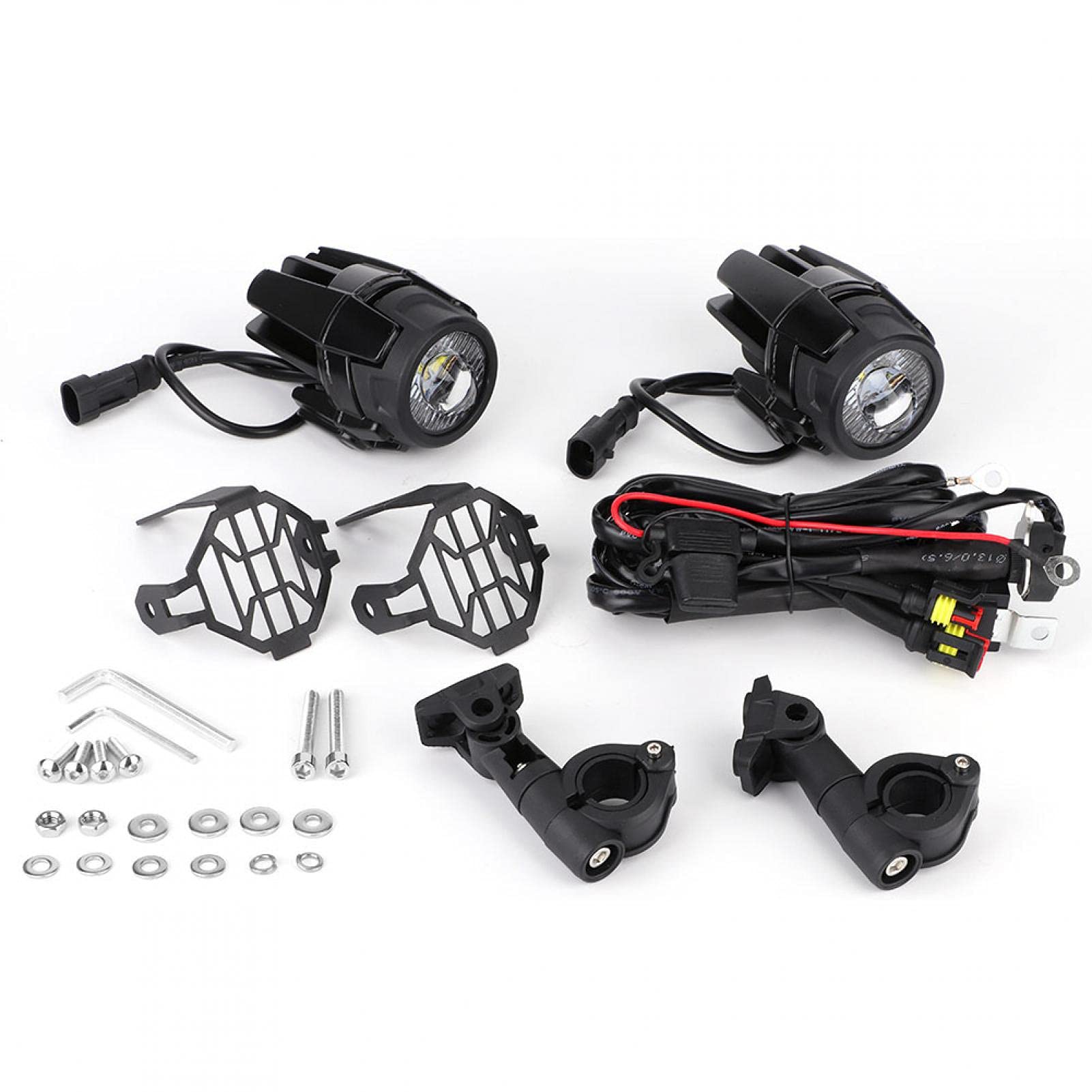 Motorcycle LED Fog Lights - 1 Pair Super Bright 6000K Waterproof Auxiliary Driving Headlights for Enhanced Visibility in Rain & Fog