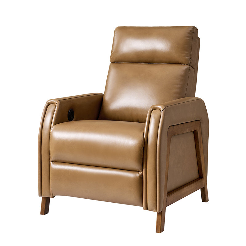 Linzy Genuine Leather Power Recliner Chair - Electric Lift Reclining Sofa for Living Room, Home Theater & Office Comfort (Brown)