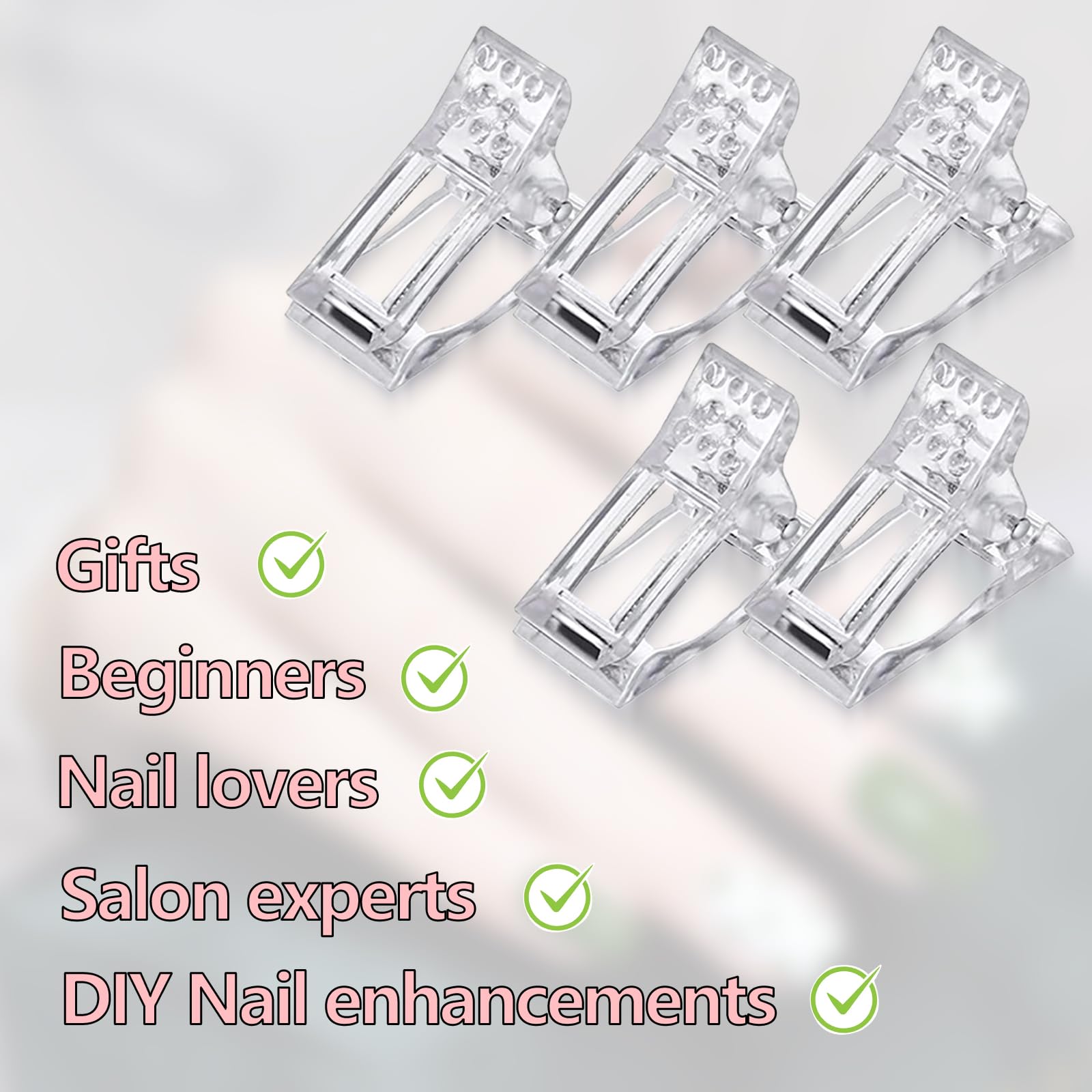 ZoeTekway 5-Piece Clear Poly Gel Nail Extension Kit - Professional DIY Nail Art Supplies for Salon & Home Manicure