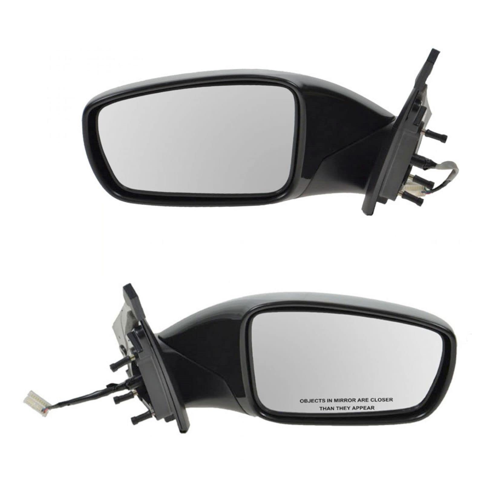 Power Side View Mirrors - Smooth Black Left & Right Pair Set for 2011-2013 Hyundai Sonata | Replacement Car Mirrors for Enhanced Visibility & Safety