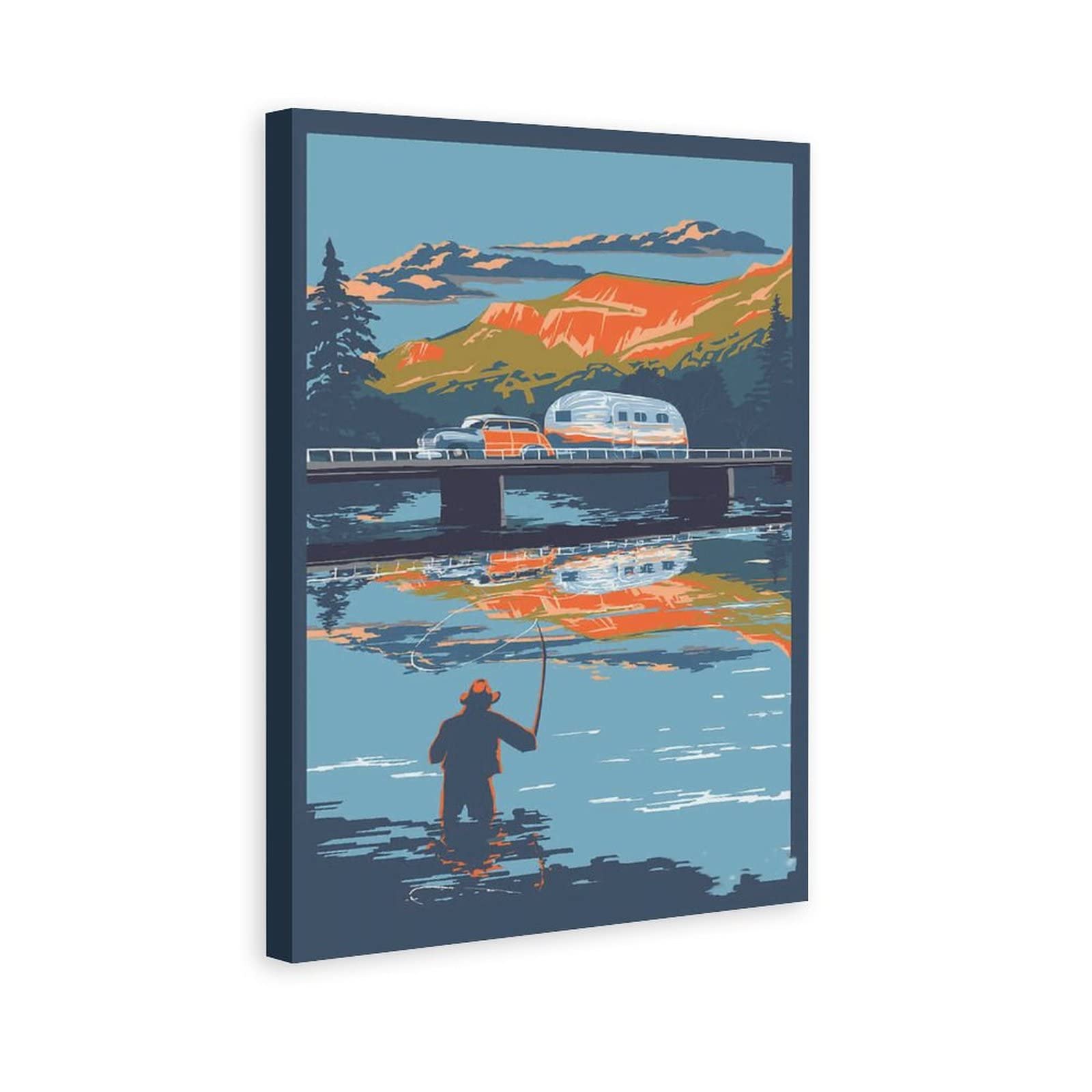 Vintage Airstream Canvas Wall Art - 16x24 Inch Retro Travel Poster for Bedroom, Office & Living Room Decor - Perfect Gift for Camping & Road Trip Enthusiasts | Home Decoration & Interior Design