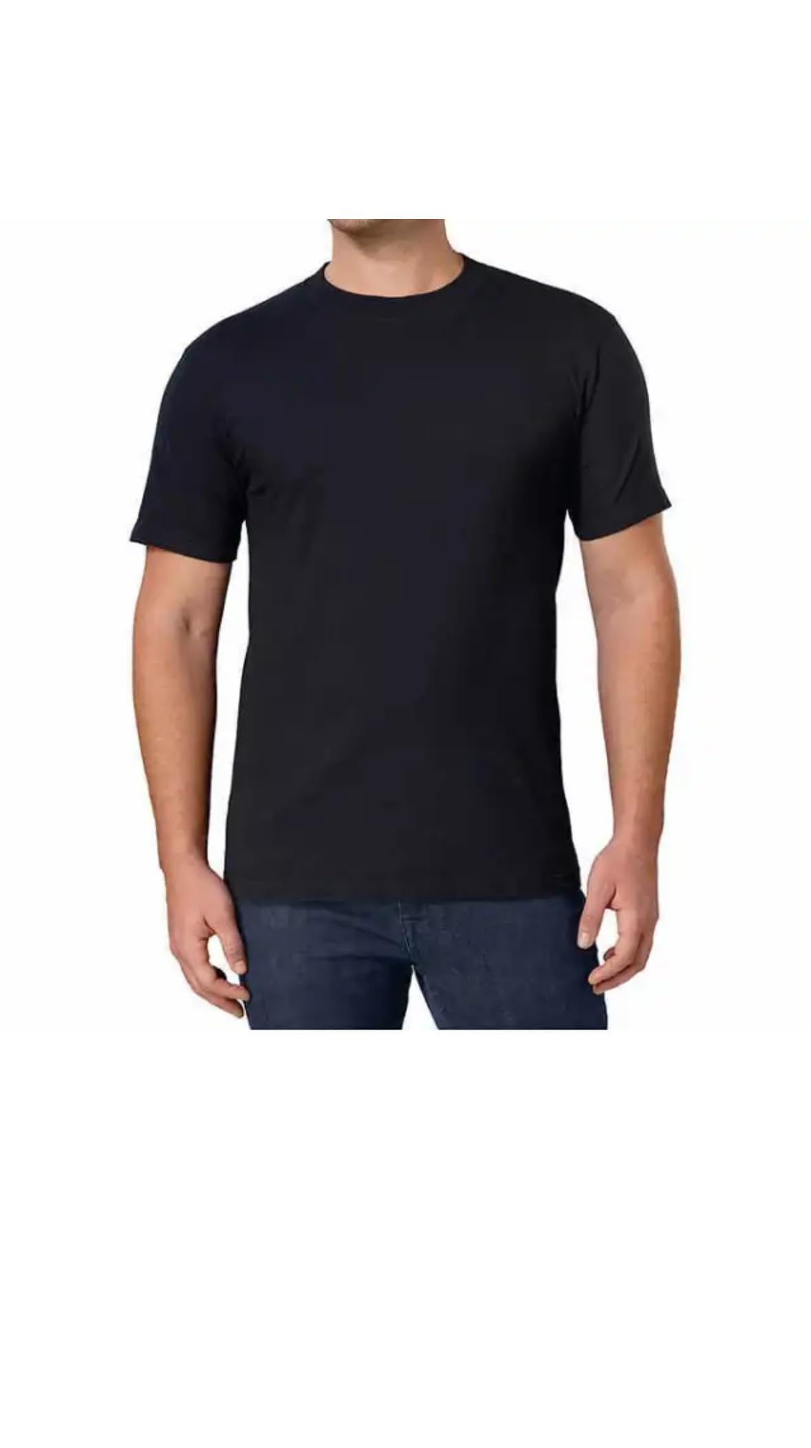 Kirkland Signature Men's Crew Neck T-Shirts 6-Pack - Soft Cotton, Breathable & Comfortable - White & Black - Medium Size - Perfect for Casual Wear, Gym & Layering