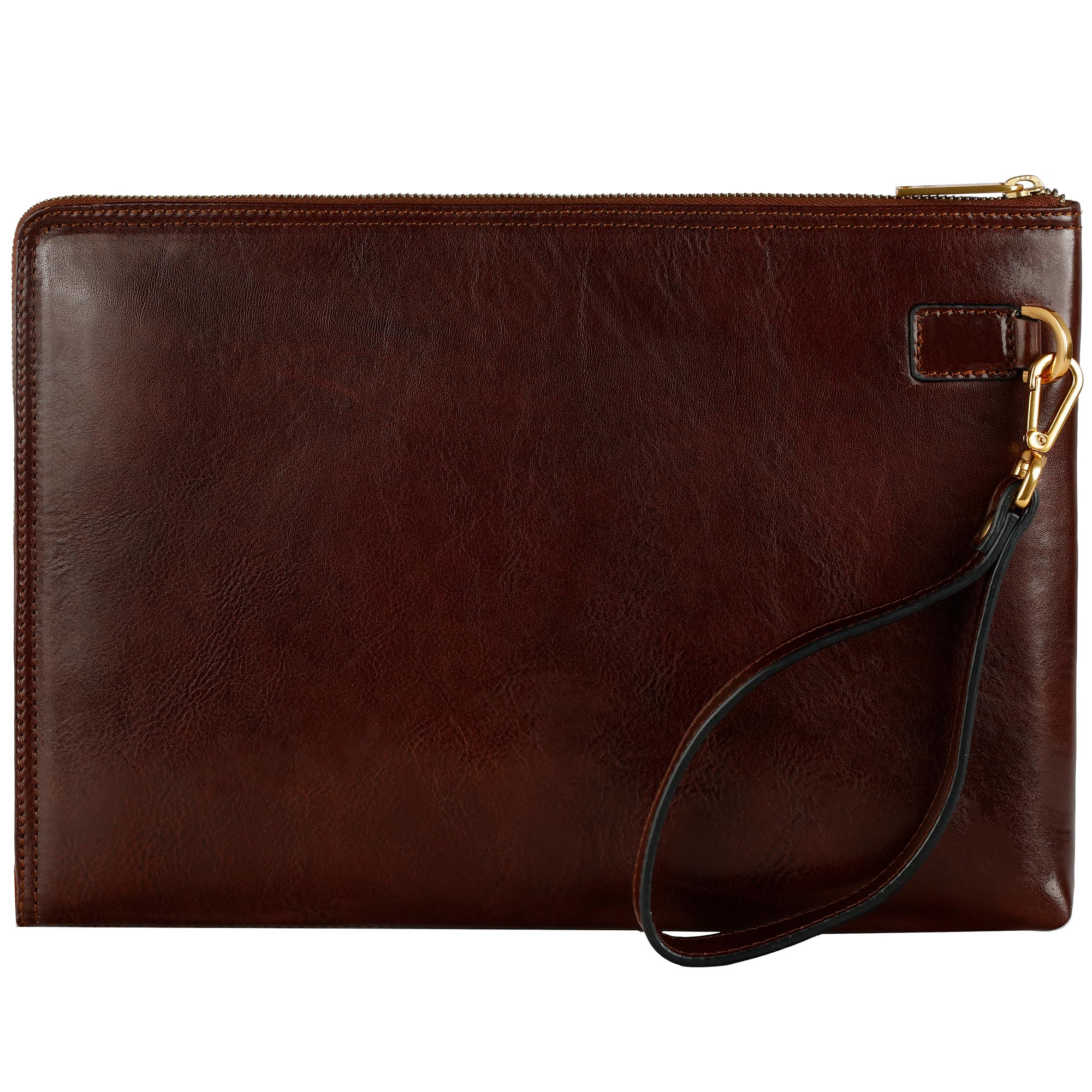 Italian Leather Clutch for Men - Organizer Wrist Bag for Business & Travel