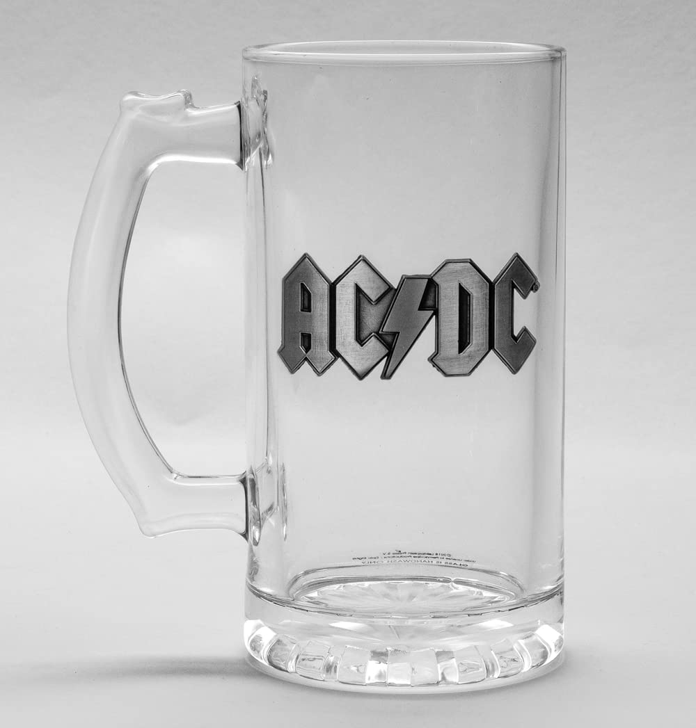 AMBROSIANA 500ml Beer Mug with AC/DC Logo - Perfect for Rock Music Fans, Parties, and Home Bar Decor