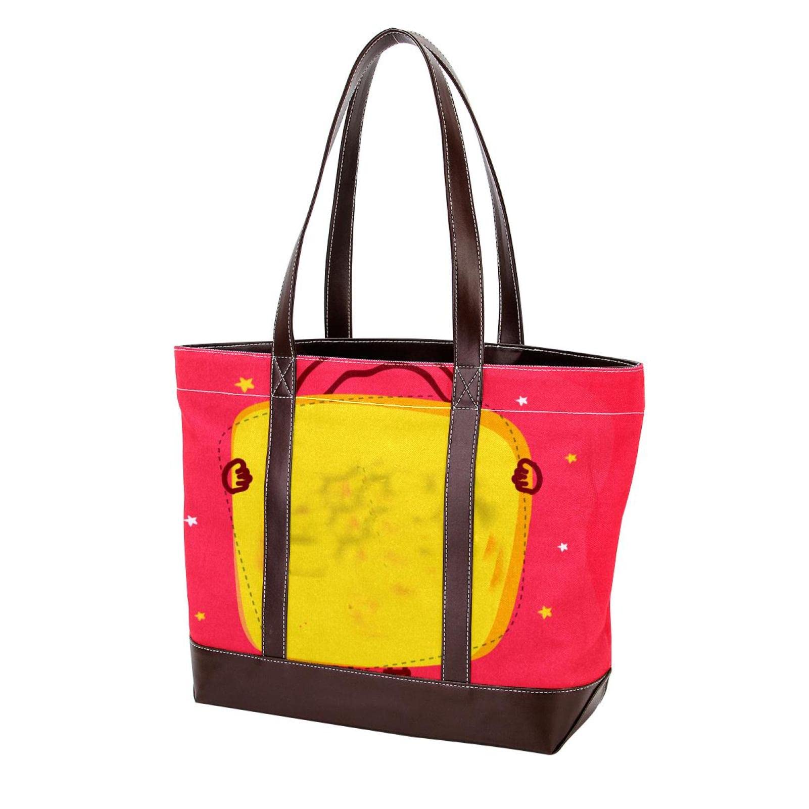 Stylish Large Leather & Canvas Tote Bags for Women - Top Handle Shoulder Satchel Hobo Purses - Perfect for Work, Travel & Shopping