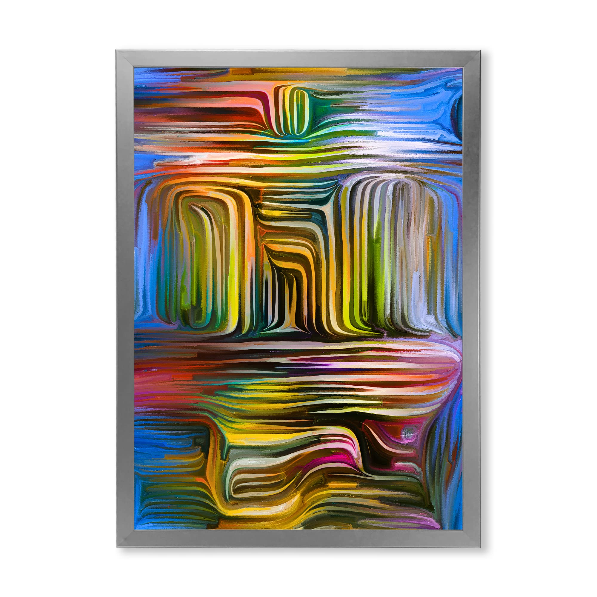 DesignQ Colour Fusion VIII Modern Framed Wall Art - Abstract Canvas Painting for Living Room, Bedroom & Office Decor | Premium Home & Office Wall Decorations