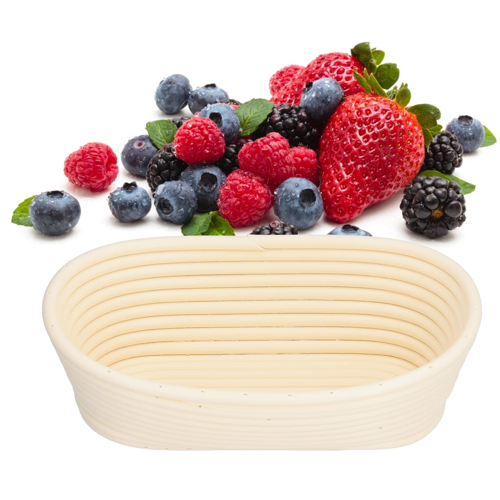 Premium Fermentation Basket for Bread Proofing - Easy to Clean, Washable Dough Bowl - Innovative Oval Shape Baking Mold for Home Kitchen & Professional Bakeries (25x15x8cm, Off-White) | Perfect for Sourdough, Artisan Bread & Pastry Making