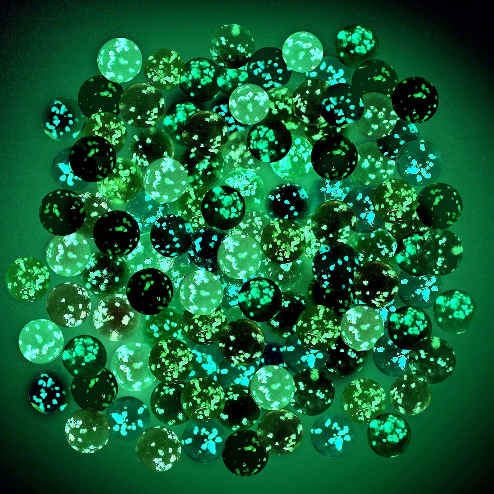80-Piece Glow in The Dark Marbles Set - Multi-Color Luminous Glass Marbles for Kids, DIY Home Decor & Marble Games (0.39 Inch Diameter) - Perfect for Night Play, Birthday Gifts & STEM Learning Activities