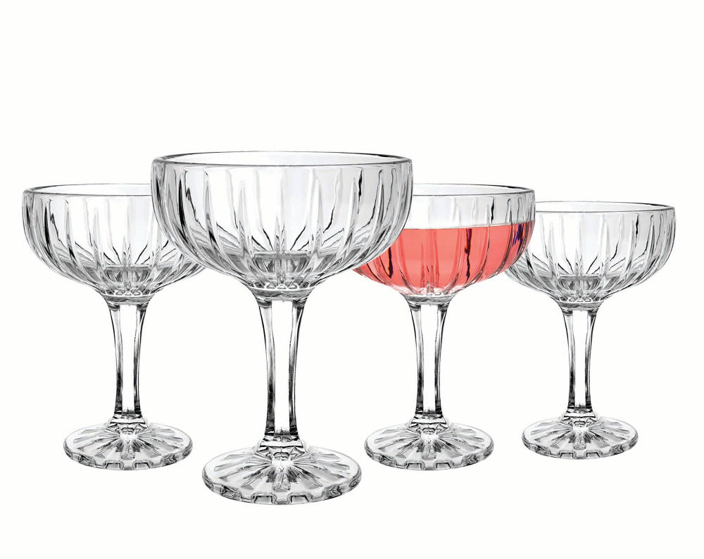 Premium Cut Crystal Coupe Glasses Set - Elegant Champagne & Cocktail Glasses for Wedding, Party & Home Bar - 6-Piece Luxury Drinkware for Special Occasions & Gifts
