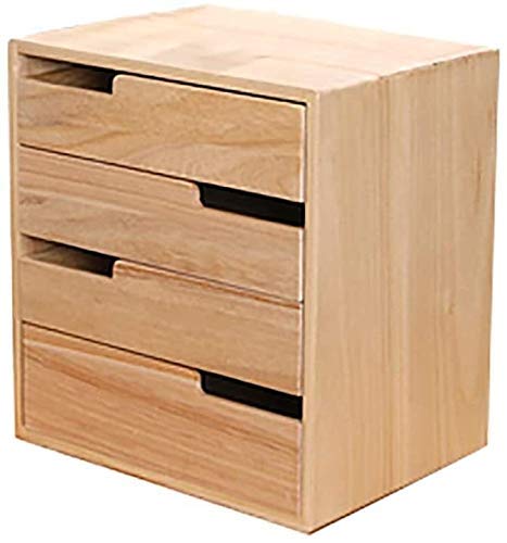 Wooden File Cabinet for Home Office - 2/3/4 Layer Desktop Storage Box with Shelf, Solid Wood Filing Cabinet for Documents & Data Organization | Perfect for Office, Study Room or Workspace Storage Needs