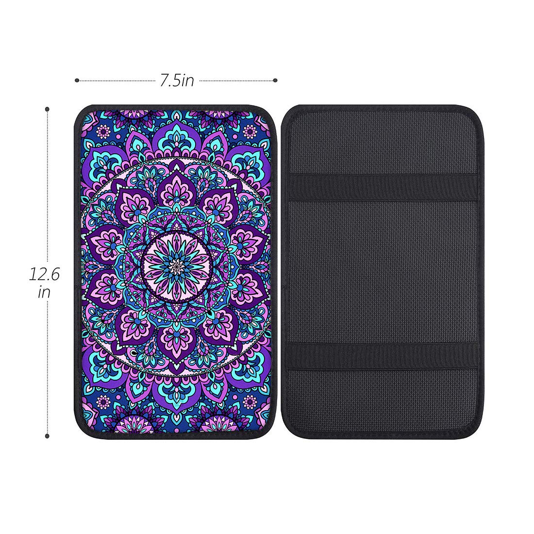 Bohemian Lotus Car Seat Covers Full Set - Steering Wheel Cover, Armrest Cover, Seat Belt Covers & Floor Mats | Floral Auto Interior Accessories for Women | Perfect for Road Trips & Daily Commute