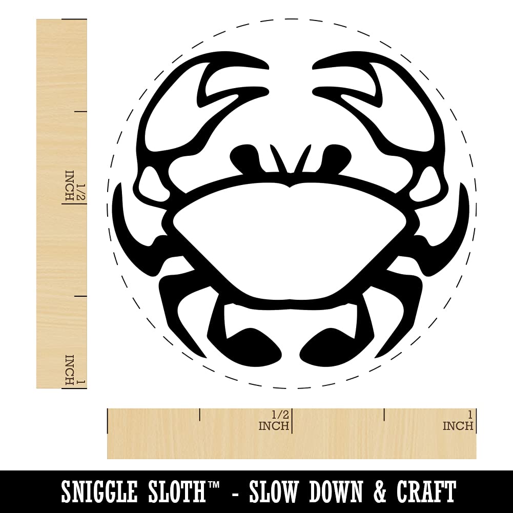1 Inch Crab Icon Self-Inking Rubber Stamp - Blue Ink Stamper for Crafting, DIY Planners, Scrapbooking & Card Making | Perfect for Journals, Invitations & Gift Wrapping