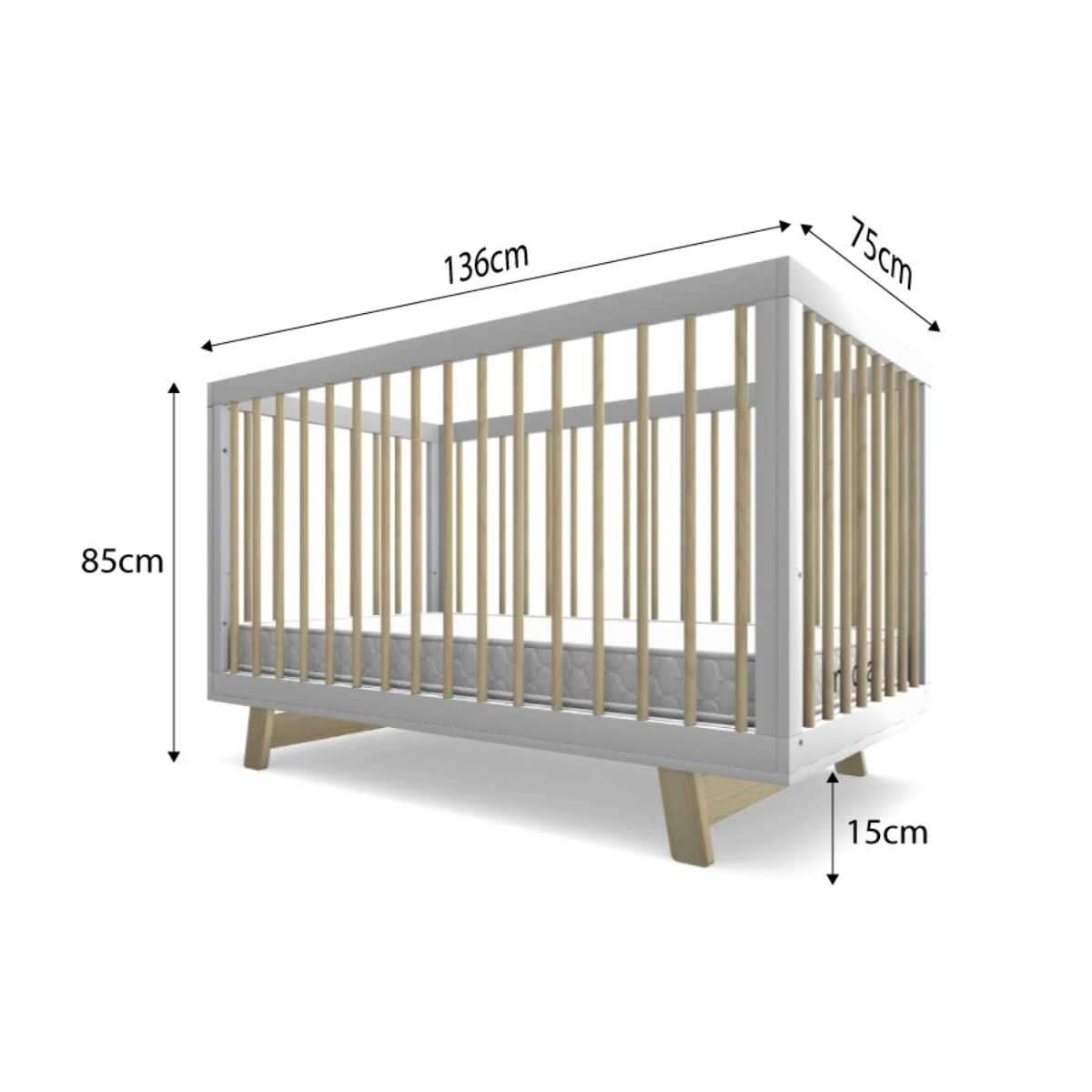 Aspen White Natural 7-Piece Nursery Furniture Set for Baby Room - Crib, Dresser, Changing Table & More | Perfect for Newborns & Toddlers