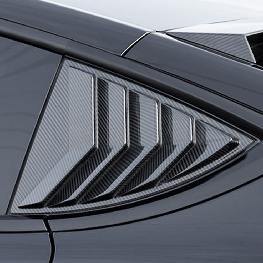 Premium Real Carbon Fiber Rear Side Window Louvers for Tesla Model Y 2020-2025 | High-Performance Aerodynamic Racing Design | Enhances Style & Vehicle Aerodynamics | Perfect for Car Enthusiasts & Street Racing