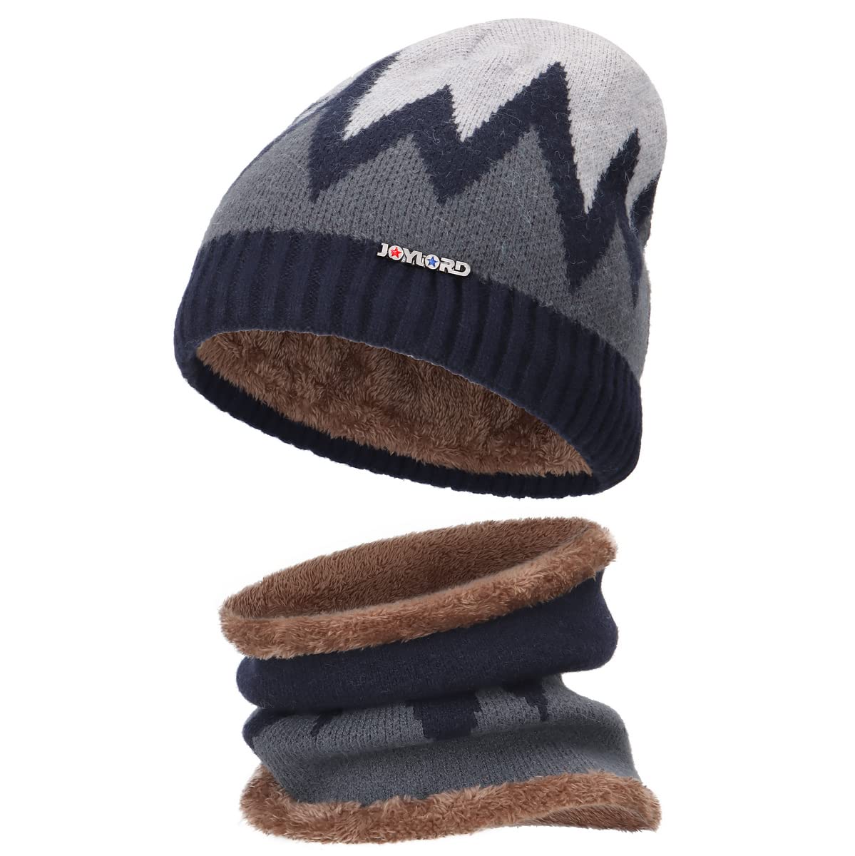 Warm Winter Beanie Hat & Scarf Set - Fleece Lined Knit Skull Cap & Neck Warmer for Men & Women - Perfect for Skiing, Snowboarding & Cold Weather Activities