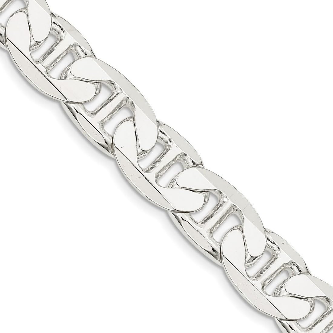 925 Sterling Silver Nautical Anchor Chain Anklet - 10.5mm Polished Mariner Style Lobster Claw Bracelet for Women & Men | Perfect for Beach Vacations, Summer Outfits and Nautical-Themed Gifts