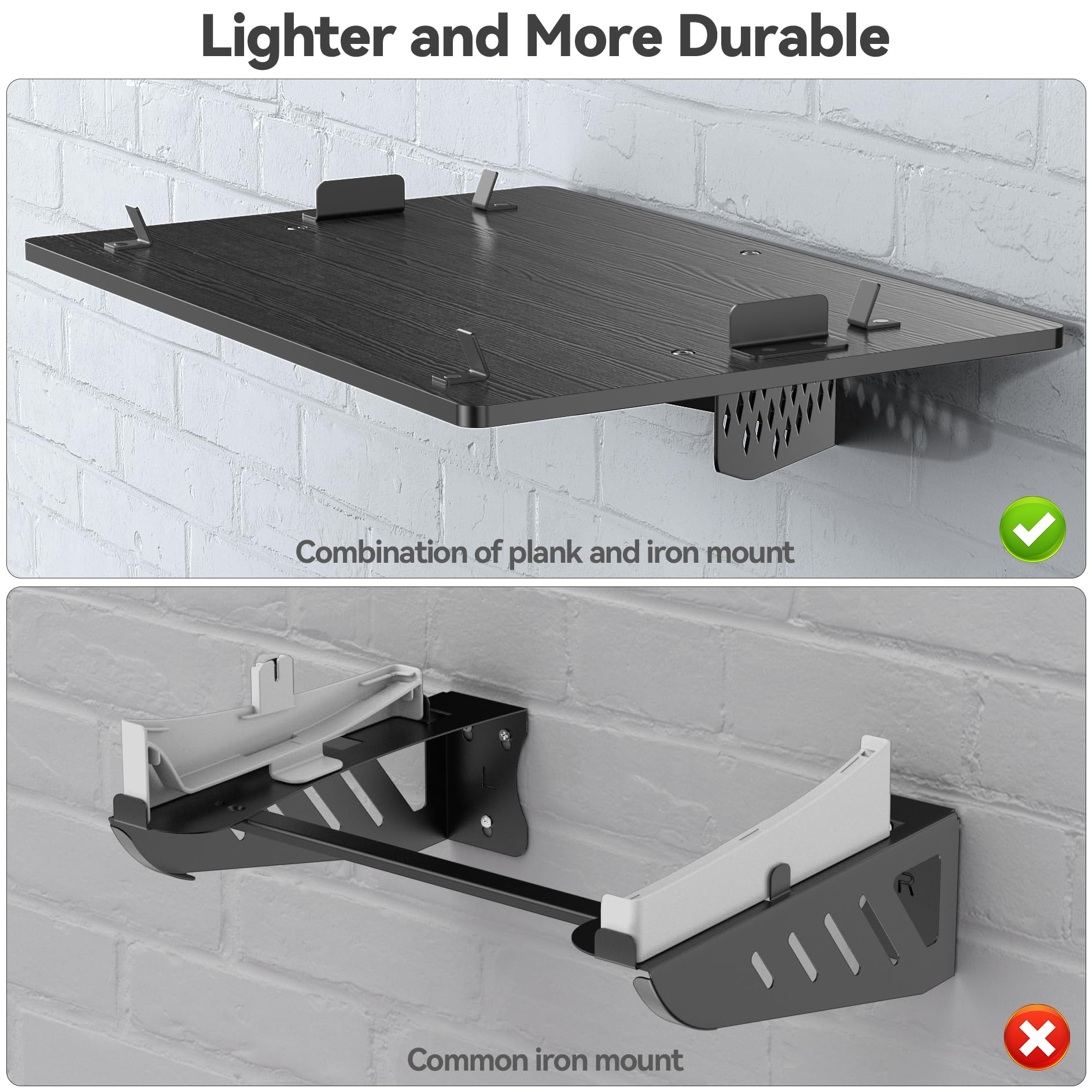 Upgraded PS5 Slim Wall Mount Kit - Horizontal Floating Shelf for PlayStation 5 Slim (Disc & Digital Edition) | Secure Screw Fixing | Space-Saving Gaming Accessories | Perfect for Bedroom, Living Room & Game Room Setup