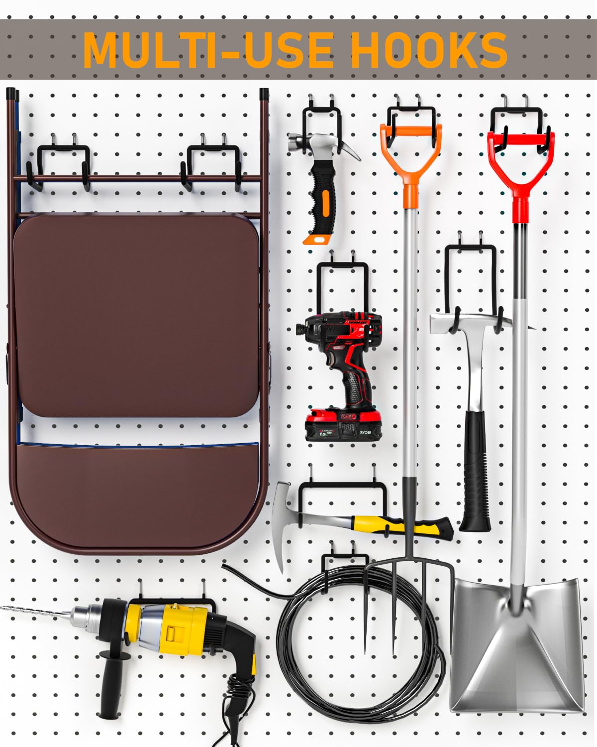 INCLY 24 Pack Heavy Duty Pegboard Hooks - 1/4